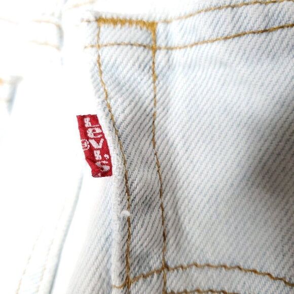 Vintage 80s Womens Levi Jeans 6 SEE High Waisted White Washed Blue Tapered Legs - Picture 7 of 8